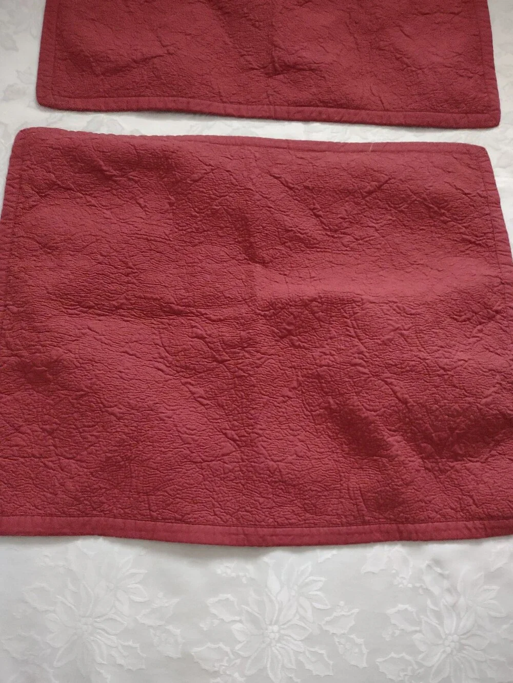 Chaps Ralph Lauren Quilted burgundy Pillow Shams